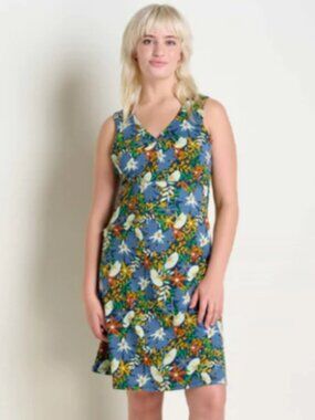 TOAD & CO Rosemarie Sleeveless Women's Midnight Floral A-Line Dress (Medium)